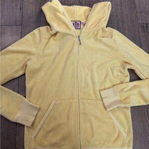 Juicy Couture Yellow Zip-Up Hoodie Jacket with Hood
